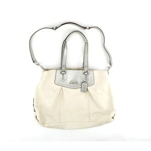 Coach Ashley Chalk Silver Leather Crossbody Purse F19243